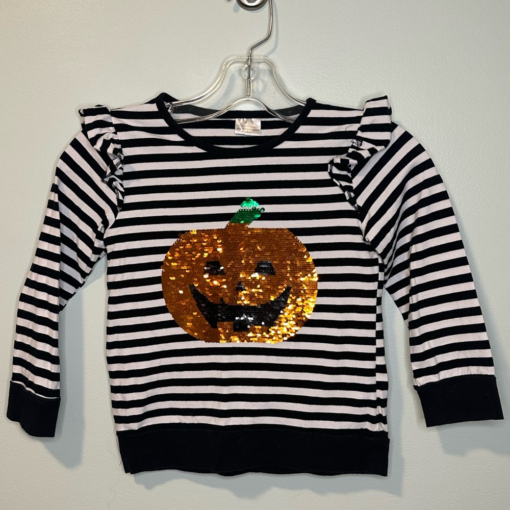Pumpkin Flip Sequin Ruffle Top